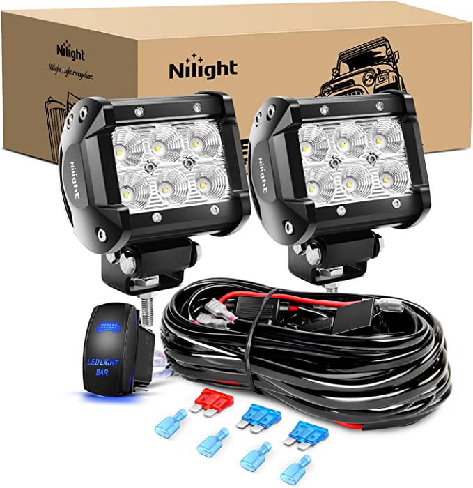 Product image for Nilight 2 Pcs 4-Inch 18W Flood